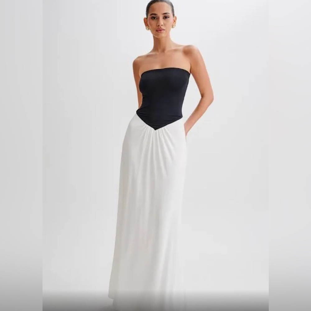 Meshki Women’s Ruby Strapless Slinky Maxi Dress Size Small